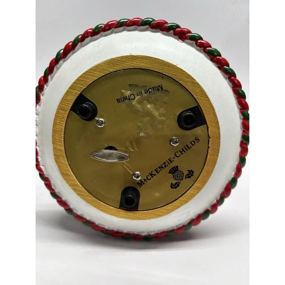 MacKenzie Childs Christmas Snow Globe Musical Tea Cup Nutcracker 8 1/2" Tall - Picture 8 of 8